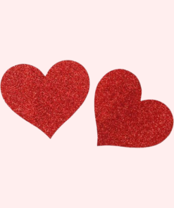 Cubre Pezones corazón glitter rojo