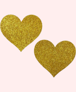 Cubre Pezones corazón glitter dorado
