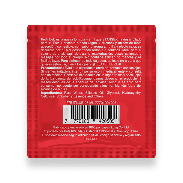 Sachet Lubricante 4 en 1 Frutilla 5ml - Imagen 2