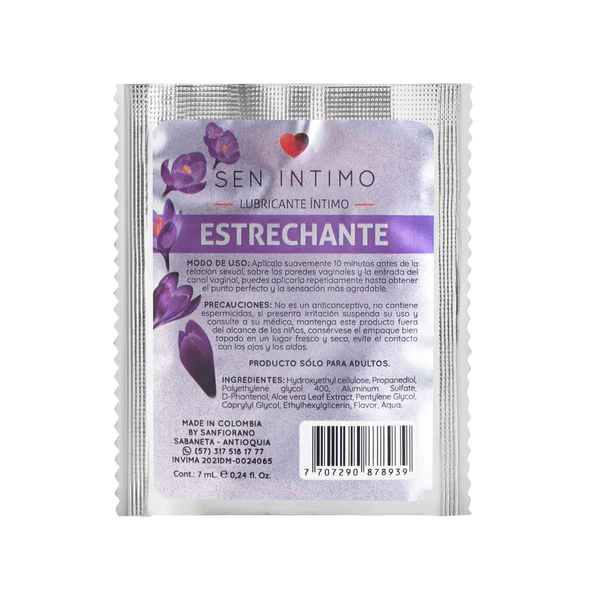 Lubricante Íntimo estrechante – Bienestar y Sensación de Firmeza 7ml- Sen Intimo